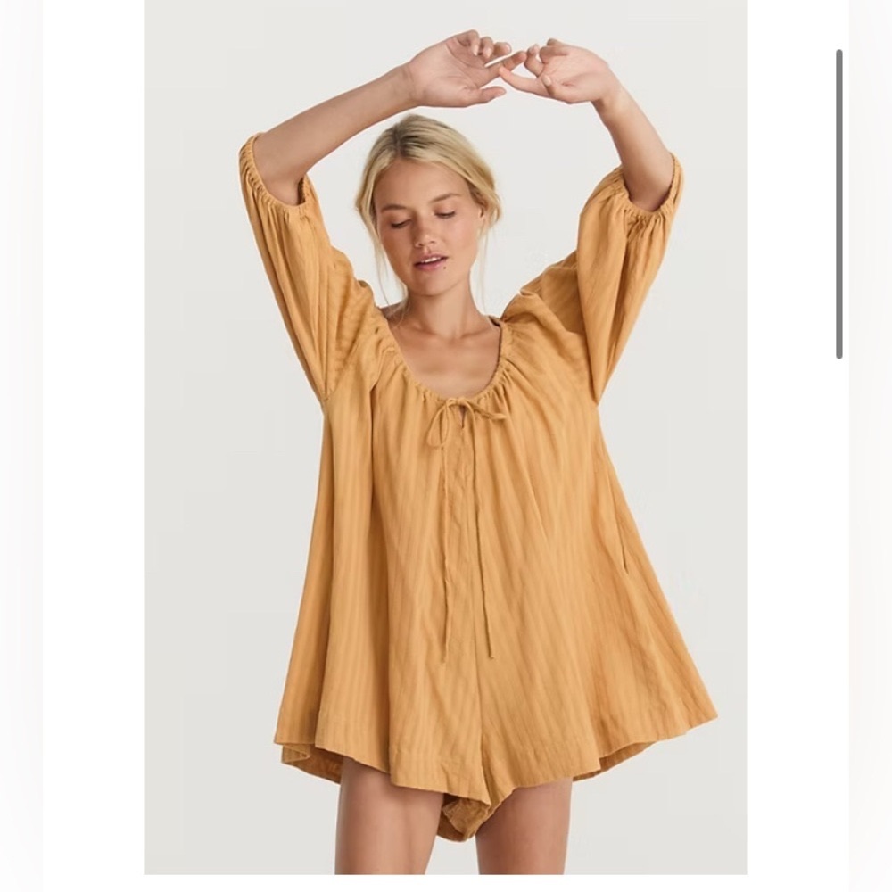 Opia Byron Bay Hugo Playsuit NEW size XS/S - mustard/brunt yellow mini jumpsuit